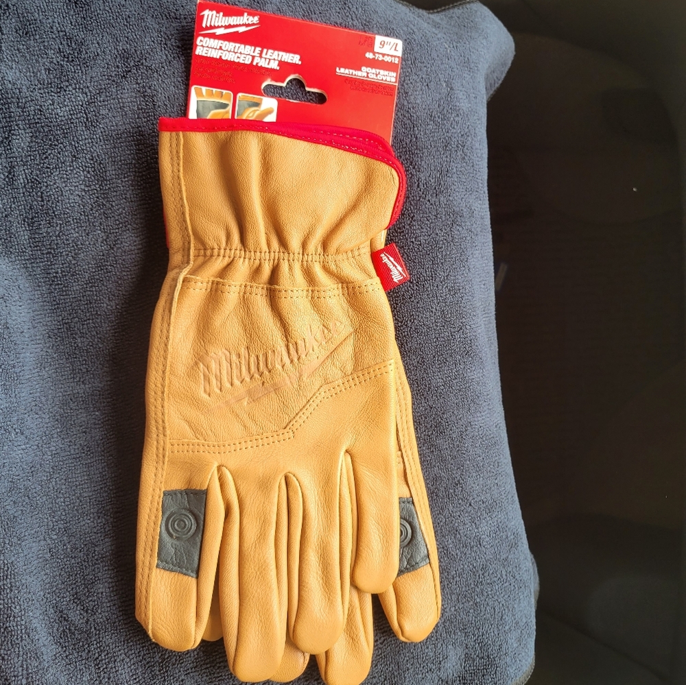 Milwaukee Gloves Goatskin Leather Comfortable Reinforced Palm Size Large  NEW